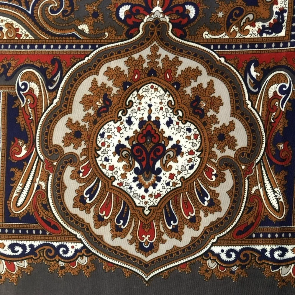 Gina Ruccini Scarf Wrap Shawl Made in Italy Grey Burgandy/Red Blue Brown 45” NWT